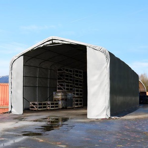 TOOLPORT Zelthalle 6x12m PVC 2300 wasserdicht grau