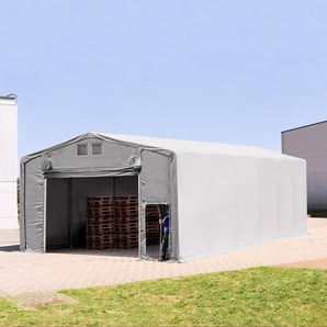TOOLPORT Zelthalle 8x12m PVC 2300 wasserdicht grau