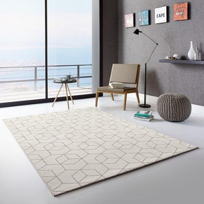 Top Square Hochflorteppich Opus Creme Rechteckig 160x230 cm (BxT) Skandi Mischgewebe