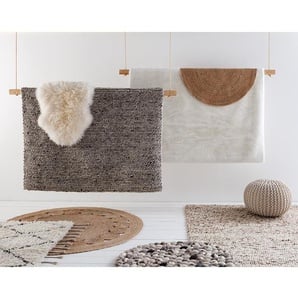 Top Square Wollteppich Valera Beige/Grau Quadratisch 160x230 cm (BxT) Modern Wolle