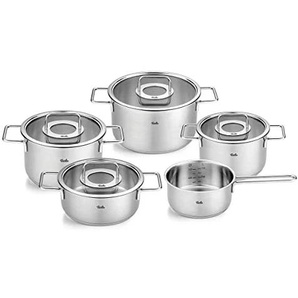 Topf-Set FISSLER Fissler Pure Collection Töpfe silberfarben Topfsets Made in Germany