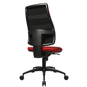Topstar Bandscheiben-Drehstuhl mit gepolsteter Rückenlehne, Sitzbezug hellrot SYNCRO SOFT,SN300 T3