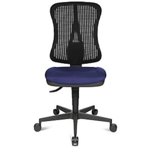 Topstar Bandscheiben-Drehstuhl, Muldensitz, o. Arml., Sitz blau, Netz-RL schwarz HEADPOINT SOMO,HE200