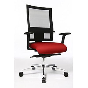 Topstar Bürodrehstuhl PROFI NET 11, Höhenverstellb.Arml. m.Softpad-Auflage, rot PS59H W51