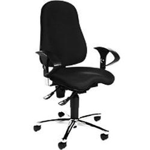 TOPSTAR Bürostuhl Permanentkontakt Stoff Höhenverstellbare Armlehne Höhenverstellbarer Sitz Schwarz 110 kg Sitness 10 SIT10-SZ