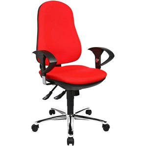Topstar Bürostuhl Support ®Syncro Deluxe, 8559U G21 rot, chrom Stoff
