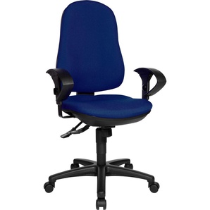 Bürostuhl TOPSTAR Support SY Stühle Gr. B/H/T: 61 cm x 113 cm x 55 cm, Stoffbezug, Kunststoff, blau (blau, schwarz) Drehstühle