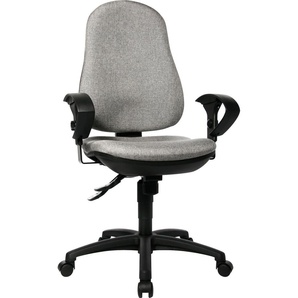 Bürostuhl TOPSTAR Support SY Stühle Gr. B/H/T: 61 cm x 113 cm x 55 cm, Stoffbezug, Kunststoff, grau (hellgrau, schwarz) Drehstühle