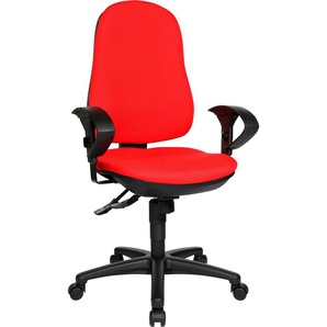 Bürostuhl TOPSTAR Support SY Stühle Gr. B/H/T: 61 cm x 113 cm x 55 cm, Stoffbezug, Kunststoff, rot (rot, schwarz) Drehstühle