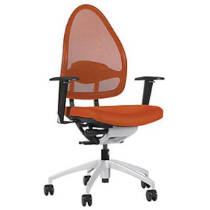 Topstar Design-Bürodrehstuhl mit Netzrücken, Höhe 550 mm, orange OPEN BASE 10 J4700 S