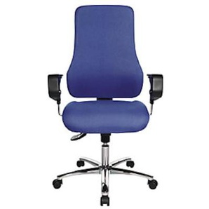 Topstar Operator-Drehstuhl mit Armlehnen, Rückenlehnenhöhe 600 mm, Bezug blau SITNESS 55,SD69X T38