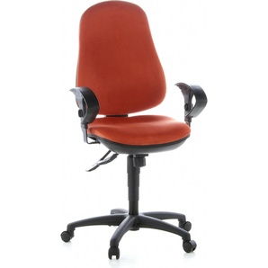 Topstar Profi Bürostuhl ERGO SYDNEY Ergonomischer Schreibtischstuhl mit Armlehnen (höhenverstellbar) Stoff Orange Drehstuhl für Büro, Zuhause 611275