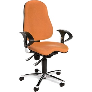 Topstar Sitness 10 orange ergonomischer Bürostuhl Schreibtischstuhl Drehstuhl mit höhenverstellbaren Armlehnen und beweglicher Sitzfläche