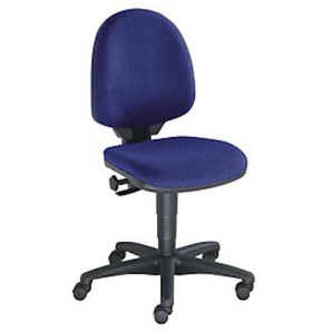 Topstar Standard-Drehstuhl o. Armlehnen, Gestell schwarz, Stoff blau T100B36