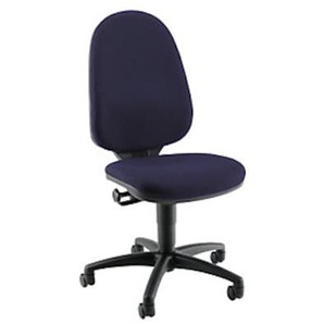 Topstar Standard-Drehstuhl o. Armlehnen, Gestell schwarz, Stoff blau T200B36