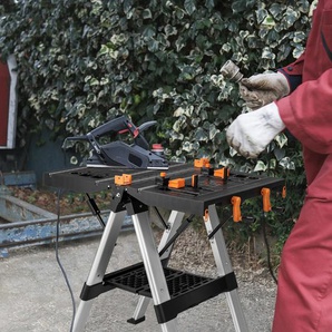 Tragbarer klappbarer Arbeitstisch Sägebock bis 454kg Werktisch bis 200kg für Werkstatt Garage Heim- und Handwerker