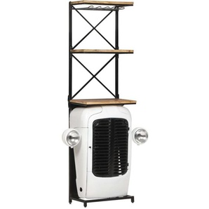 Traktor-Weinschrank Weiß 49x31x172 cm Raues Mangoholz Vidaxl