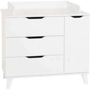 PAIDI Wickelkommode MICHA, by PAIDI, 3 Schubladen 1 Tür, inklusive Wickelaufsatz, Füße Massivholz
