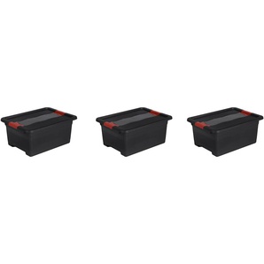 Transportbehälter KEEEPER eckhart Transportboxen Gr. B/H/L: 29,5 cm x 17,5 cm x 39,5 cm, grau (graphite, grau) Aufbewahrungsbox Stapelbox Stapelboxen Transportboxen je 12 Liter, mit Deckel, Schiebeverschluss, extra stabil