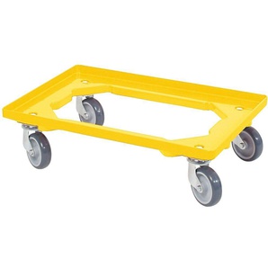 Transportroller, (Set, 4-St), BxT: 60x40 cm, gelb 4 Lenkrollen, graue Gummiräder