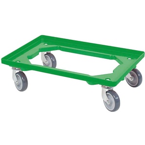 Transportroller, (Set, 4-St), BxT: 60x40 cm, grün 4 Lenkrollen, graue Gummiräder