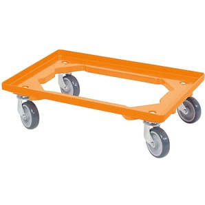 Transportroller, (Set, 4-St), BxT: 60x40 cm, orange 4 Lenkrollen, graue Gummiräder