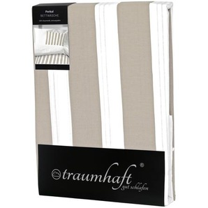 Traumhaft gut schlafen – Perkal-Bettwäsche, 2-teilig, mit Blockstreifen, in versch. Farben und Größen