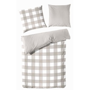 Traumhaft gut schlafen – Perkal-Bettwäsche, 2-teilig, mit Karo-Muster, versch. Farben und Größen