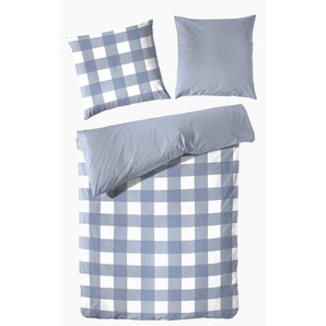 Traumhaft gut schlafen – Perkal-Bettwäsche, 2-teilig, mit Karo-Muster, versch. Farben und Größen