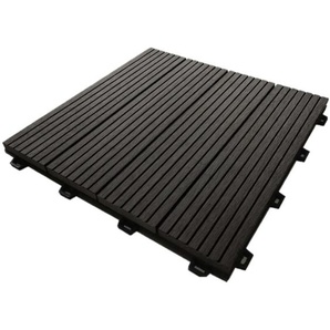 Trendline - wpc Fliese Dunkelgrau 30 x 30cm x 21mm 10 Stück Steckfliesen Terrasse
