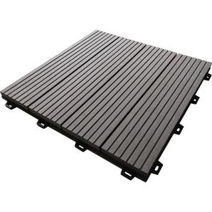 Trendline - wpc Fliese grau 10 Stück Bodenfliese Wandfliese Terrassendiele