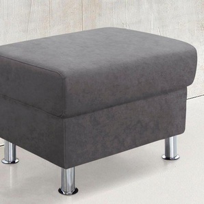 TRENDMANUFAKTUR Hocker Rondo, Polsterhocker zur Serie, Breite 67 cm, Füße chromfarben, Fußhocker wahlweise mit Federkern, in verschiedenen Bezügen bestellbar