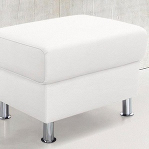 TRENDMANUFAKTUR Hocker »Rondo, Polsterhocker zur Serie, Breite 67 cm, Füße chromfarben«, Fußhocker wahlweise mit Federkern, in verschiedenen Bezügen bestellbar