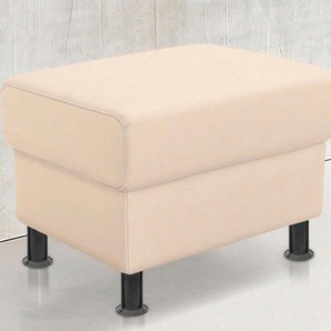 TRENDMANUFAKTUR Hocker »Rondo, Polsterhocker zur Serie, Breite 67 cm, Füße schwarz«, Fußhocker wahlweise mit Federkern, in verschiedenen Bezügen bestellbar