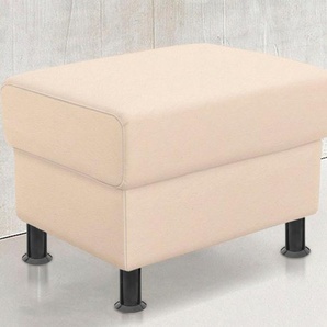 TRENDMANUFAKTUR Hocker »Rondo, Polsterhocker zur Serie, Breite 67 cm, Füße schwarz«, Fußhocker wahlweise mit Federkern, in verschiedenen Bezügen bestellbar