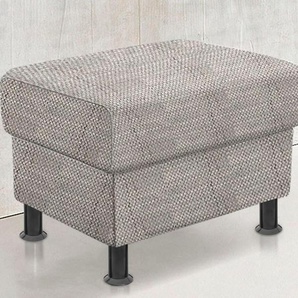 TRENDMANUFAKTUR Hocker »Rondo, Polsterhocker zur Serie, Breite 67 cm, Füße schwarz«, Fußhocker wahlweise mit Federkern, in verschiedenen Bezügen bestellbar