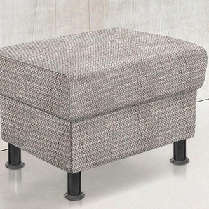 TRENDMANUFAKTUR Hocker »Rondo, Polsterhocker zur Serie, Breite 67 cm, Füße schwarz«, Fußhocker wahlweise mit Federkern, in verschiedenen Bezügen bestellbar