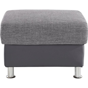 Hocker TRENDMANUFAKTUR Gr. B/H/T: 67 cm x 46 cm x 53 cm, Kunstleder SOFTLUX-Struktur, Mit Federkern, grau (dunkelgrau, grau, weiß) Polsterhocker Sitzhocker Hocker wahlweise mit komfortablem Federkern, frei im Raum stellbar
