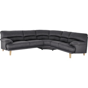 Polsterecke TRENDMANUFAKTUR Cecilia Sofas Gr. B/H/T: 280 cm x 87 cm x 240 cm, Struktur fein, langer Schenkel links, langer Schenkel links, grau (dunkelgrau) XXL Ecksofas Sofas