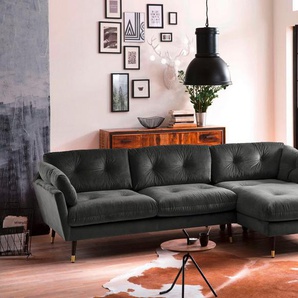 Trends by HG Ecksofa Japan L-Form, mit Fuß in Holz-Metallkombination, Recamiere rechts oder links