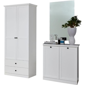 Garderoben-Set TRENDTEAM Baxter Kastenmöbel-Sets Gr. B/H/T: 162 cm x 200 cm x 41 cm, weiß Garderoben-Sets Kastenmöbel-Sets zeitloser Landhausstil, mit Vollauszug