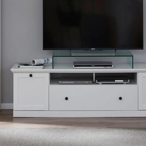 Lowboard TRENDTEAM Baxter Sideboards weiß Lowboards zeitloser Landhausstil, Beleuchtung optional