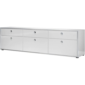 Lowboard TRENDTEAM Infinity Sideboards Gr. B/H/T: 220 cm x 60 cm x 42 cm, 3, weiß (weiß hochglanz lack) Lowboards elegante Hochglanzoptik aus Italien
