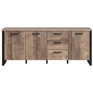 trendteam Sideboard Emile (1 St), matte Echtholzoptik, BxHxT: ca. 214 x 86 x 45 cm, moderne Eiche NB