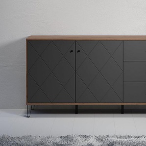 Places of Style Sideboard Molveno (1 St), außergewöhnliches Design mit strukturierten Fronten, Soft-Close