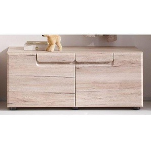 Sitzbank TRENDTEAM Malea Sitzbänke Gr. B/H/T: 88 cm x 37 cm x 38 cm, braun (san remo eiche hell) Garderobenbank Schuhbank Schuhbänke und Schuhtruhen Sitzbänke mit 2 Türen