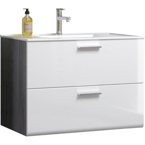 trendteam Waschbeckenunterschrank Riva Hänge-Waschbeckenunterschrank, Breite 82 cm, 2 Korpusfarben