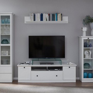 trendteam Wohnwand Baxter, (Set, 4-St), zeitloser Landhausstil, mit Vollauszug, Beleuchtung optional
