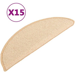 vidaXL Treppenmatten 15 Stk. Creme 56x17x3 cm