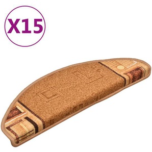 vidaXL Treppenmatten Selbstklebend 15 Stk. Beige 65x21x4 cm